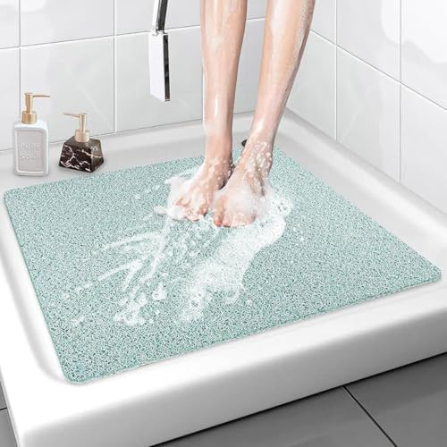 Pevfeciy Duschmatte rutschfest 80X100 cm Grün Dusche Antirutschmatte PVC Duschmatten mit Ablauflöchern Schnell Trocknend Badematte für Duschkabine und Badezimmer