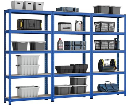Racking Solutions Heavy Duty Garage Racking 3 Bay MEGA DEAL 200KG Per Shelf (1800mm H x 900mm W x 300mm D)