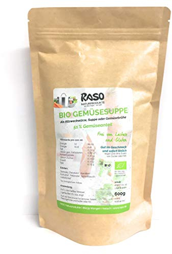Suppe Gemüsebrühe BIO 600 g Gemüsesuppe RASO Brühe ohne Geschmacksverstärker