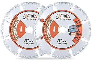 BGTEC Disque à tronçonner diamanté, 2 lames diamantées brasées sous vide de 75 mm pour couper le carbure de métal, les alliages, le fer, l'acier inoxydable