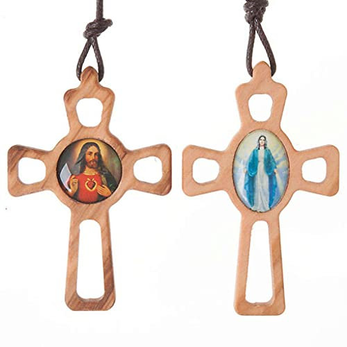 Holyart Schmuck-Anhaenger Kreuz loechrige Bild, Heiligstes Herz Jesu