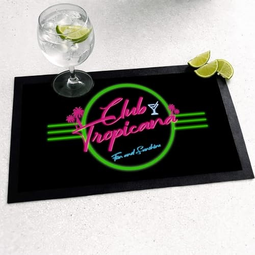 Tapis de bar Club Tropicana | Sous-verres Club Tropicana – Choix de tapis de bar – Accessoires de bar pour la maison (chemin de bar)