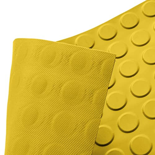 ANRO Tappetino in gomma al metro, 3 mm, tappetino antiscivolo come pavimento da officina, tappetino antiscivolo per banco da lavoro, tappetino in gomma per rimorchi, cantina, garage, TPE giallo, 90 x