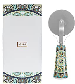 Taglia Pizza Decoro Cashmere 15 CM BOMBONIERA Idea Regalo con Astuccio