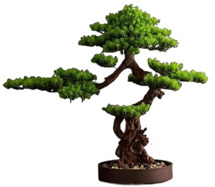 REIK Kunstblumen & -Pflanzen Wohnzimmer Veranda Grünpflanze Kunstbaum Simulation einladende Kiefer Büro gefälschte Kiefer künstlicher Baum Bonsai Landschaftsdekoration (Size : C: 93x28x80cm)