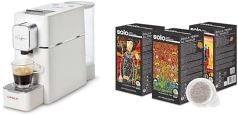 Polti Coffea S15W, Macchina per Caffè Espresso, Compatibile con Cialde E.S.E. 44 mm, Serbatoio 0.85L, Bianco + SOLO - Caffè Monorigine Kit Degustazione