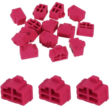 QUARKZMAN Paquete de 25 Tapas de Conducto de Puerto Rj45 En Color Rojo Rosa