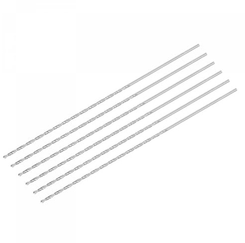 TA-VIGOR 6Pcs 2mm Extra Long Twist Drill Bits 160mm HSS Straight Shank | High Speed Steel Spiral Drill Bits for Wood, Metal, Aluminium and Plastic