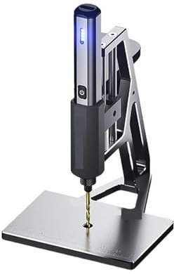 Trapano a colonna da banco, Mini Trapano Elettrico Con Trapano Da Banco SDS Mini Plus Utensile Manuale A Batteria For Foratura For Monete In Alluminio E Plastica In Legno Compatto e di alta precisione