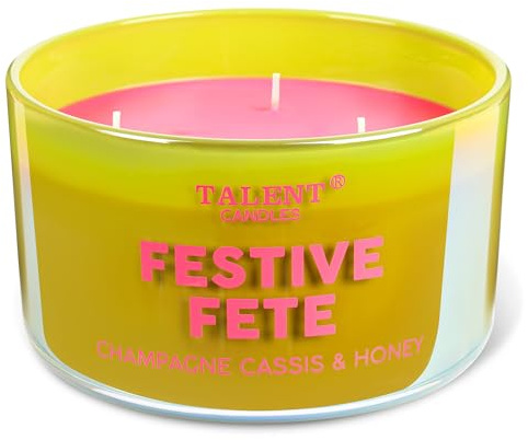TALENT Scented Candles for Home - Enjoy Candles, Natural Soy Wax with 3 Cotton Wicks, Ideal Candles Gift for Women and Men, Champagne Cassis & Honey