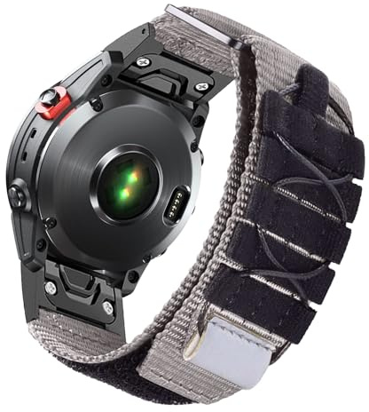 SumRioo QuickFit 22mm Armband für Garmin Fenix 7/6/5/Fenix 7 Pro/Solar, Nylon Ersatzarmband für Garmin Epix 2 47mm/Forerunner 965/955/945/935, Grau
