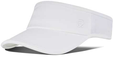 Viseras de Sol Deportivas Unisex Gorra de Golf Sombrero Ligero y Transpirable Malla con Protección UV Cola de Caballo Visera Corta Ajustable Gorras para Sombra en la Playa para Correr y Tenis Blanco