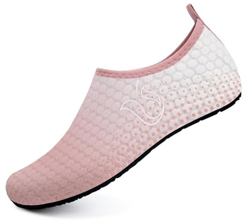 IceUnicorn Badskor, vattenskor, dam, herr, simskor, strandskor, vattenskor, bekväm passform (vit grön, 42/43 EU), Vit grön, 42/43 EU