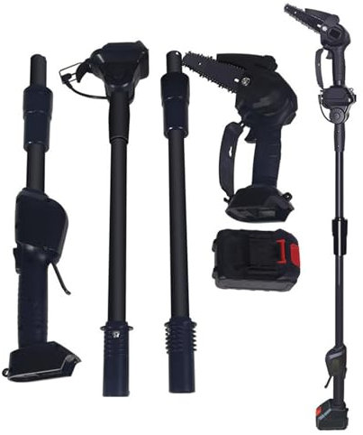 Tronçonneuse à Perche sans Fil, Outil De Coupe d'arbre électrique avec Perche Extensible, Outil De Coupe De Branches Réglable en Hauteur en 3 Sections, Scies D'élagage électriques De 1,8 M