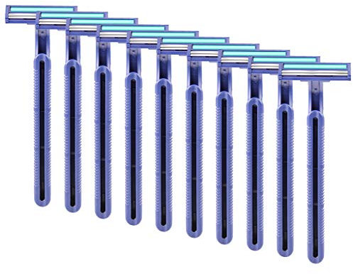 YIBOZI Einweg-Rasierer aus Edelstahl, Doppelklinge, für Männer und Frauen, Einwegrasierer aus Edelstahl, 10 Stück