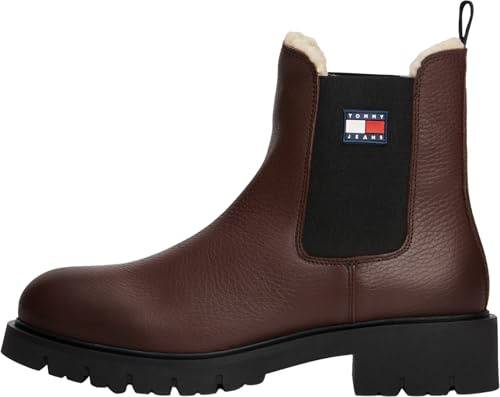 Tommy jeans dam TJW Chelsea Boot WL EN0EN02826 låg, brun (mörk mocka), 7 UK, Brun mörk mocka, 41 EU