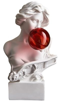 YIBOZI Statue de buste grec soufflant à bulles - Figurine amusante en résine - Décoration de bureau et salon