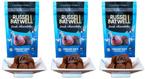 Russell & Atwell Fresh Chocolate | Luxury Gifts | Chocolate Multipack | UK Made | Letterbox Gift Box - 3 x 90g Packs (Creamy Milk 3 Pack)