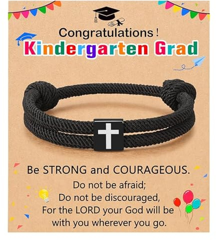 Meliatomia Taufgeschenk für Jungen, geflochtenes Seil, Kreuz-Armband für Kinder, Erstkommunion, christliche Taufe, Abschlussfeier