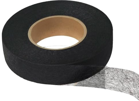 GUOYOU Saumband zum Aufbügeln 64 meter x 30 mm Bügelband Waschbar Bügelband für Vorhänge Selbstklebend Gardinenband zum Aufbügeln Vorhänge Gardinen und Textilien Bügelband für Hosen Nahtband (Schwarz)