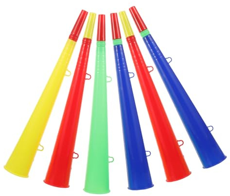 VANZACK 6 Stück Sportfans Trompete Kunststoff Lautes Spielhorn Für Sportveranstaltungen Bunte Plastik Trompeten Jubel Requisiten Party Und Stadionfans