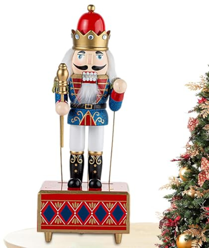 Générique Boîte À Musique Casse Noisette | Boîte À Musique Casse Noisette en Bois À Remontage Mécanique - Ornement Décoratif De Noël pour Adolescents Adultes Amateurs D Artisanat Collectionneurs