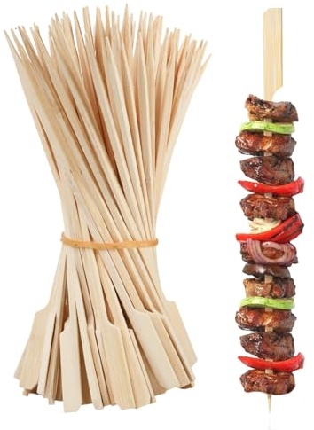 20cm Grillstäbchen, 100 Stück lang Bambusspieße Schaschlikspieße BBQ Spieße Lagerfeuer Spieße Fingerfood Spieße Buffet Zubehör Party Spieße Bambusstäbchen zum Grillen Obst Gemüse Fleisch