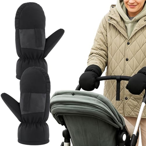 Stroller Gloves,Insulated Waterproof Windproof - Stroller Thick Gloves - for Men Women Cold Weather Walking Travel Parents