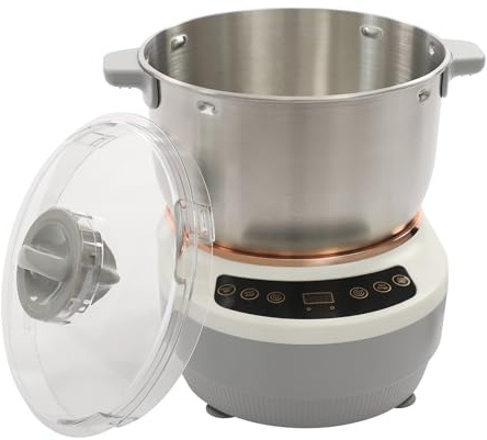 Helautomatisk degmaskin, 7 liter, automatisk degmaskin, degmjöl, mixer 45 °C, konstant temperatur, jäsningsfunktion, justerbar tid, med mätkoppar, knådkniv