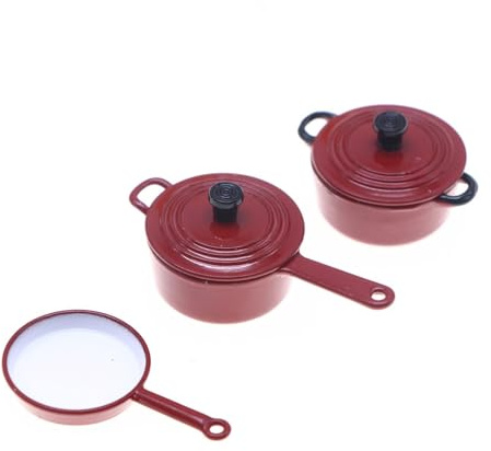 X-Institute Utensili da Cucina Multiuso in Miniatura Pentole Smaltate E Set Pentole per Padelle Bambini Fai Finta Giocare A Un Progetto Modello Artigianale Set da Cucina Casa delle Bambole