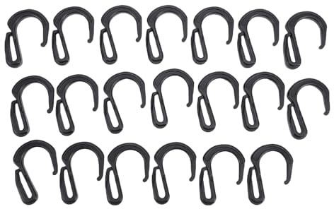HELEVIA Ganci a S in Plastica Ganci Elastici Durevoli per Corde Elastiche Terminali per Cavi Antiurto 20 Pezzi Ganci per Reti di Carico per Portapacchi per Auto Camion Copertura