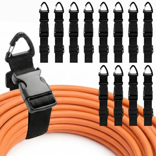 12 organisateurs de câbles avec clips triangulaires, organisateur de câbles extensibles réglable Murs les Câbles,les Fils,les Corde,les Tuyaux,Organiser la Maison pour la maison, le Garage ou un