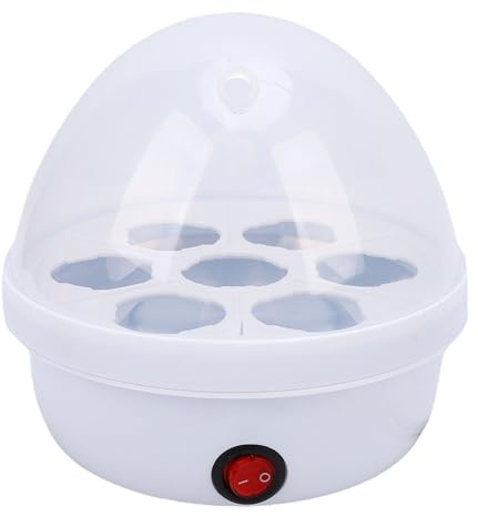 KIMISS Cocedor de Huevos Eléctrico para Huevos Duros y Escalfados, 350 W, 7 Capacidades con Apagado Automático, Ideal para un Desayuno Rápido