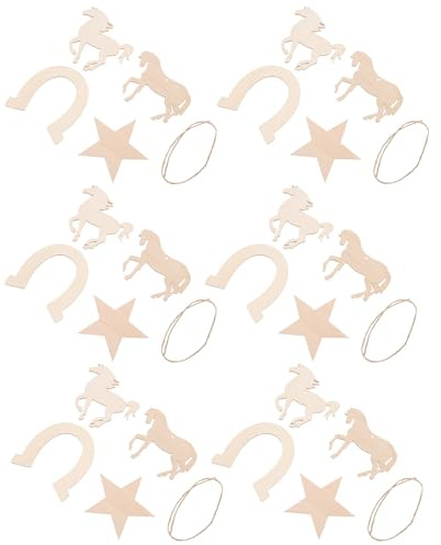 MINAOLULUS 36pcs Unfinished Wooden Horseshoe Cutouts Blank DIY Wood Chips for Crafting Home Decoration and Painting Projects