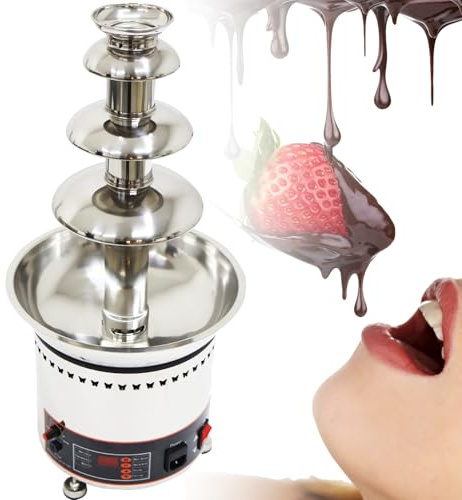Macchina for cascata di cioccolato,Macchina for fontana di cioccolato,Acciaio inossidabile,Termostato digitale 30–150°C,Fontana for fonduta commerciale for feste ed eventi(4tiers)