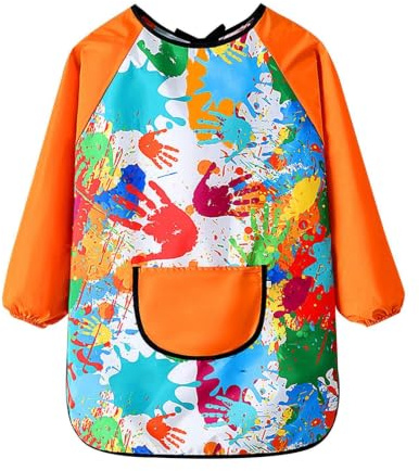 qokeeu Barnmålning kappa barns konst målning förkläden | Design Smock förkläde för målning, skriva, vattenlek, matlagning, hantverk