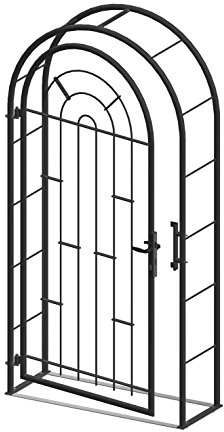 Rosenbogen inkl. Gartentor Pallas Anthrazit Türgriff Rundbogentor Komplett-Set 1090 x 2150 x 300 mm