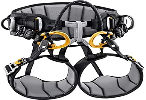 PETZL SEQUOIA SRT Arborist Seat Harness for Single Rope Technique - Black/Yellow, Size 2
