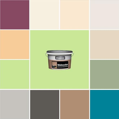 Dimensa Wohncolor bunte Wandfarbe hell-grün 2,5 Liter, Apfelgrün hell-grün