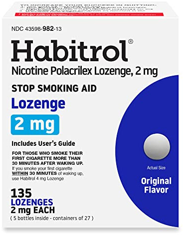Habitrol Nicotine Lozenges - 2 mg, Original Flavor, 135 Count - Nicotine Lozenge to Reduce Cravings & Help Quit Smoking