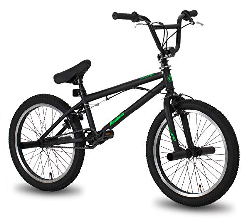 HILAND 20 Inch BMX Bike for boys girls With 360 Degree Gyro & 4 Pegs, 20 Inch BMX Bike for 7 8 9 10 11 Years old kid bicycle black
