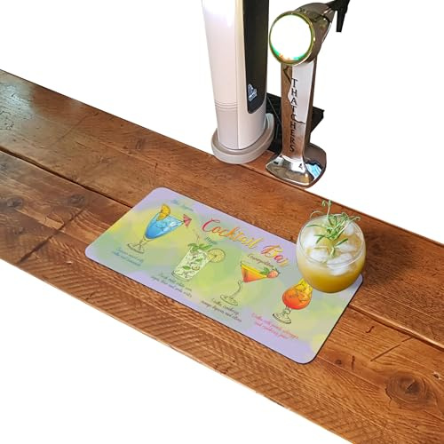 Tapis de bar personnalisé sans bordure - Ornement traditionnel #9 doré - Pour pub, bar, bière - Tapis de déversement en caoutchouc - Idée cadeau