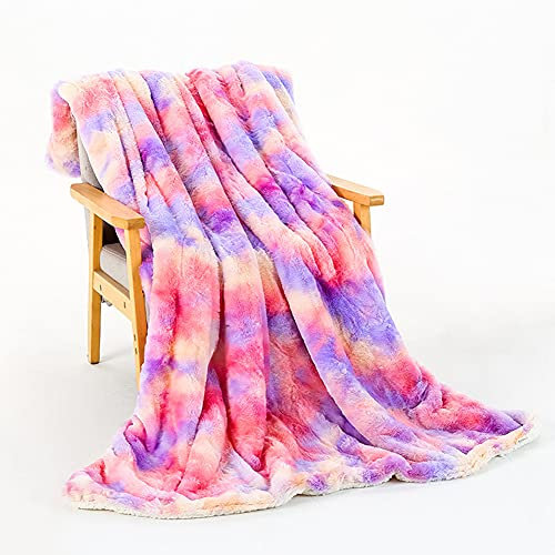 Ricemru Kuscheldecke Regenbogen 160x200 Lammfelloptik Flauschig Warm Sherpa Decke Wohndecke Kuscheldecke Doppelseitig Flannel Fleecedecke Bettüberwurf Sofadecken und TV-Decke
