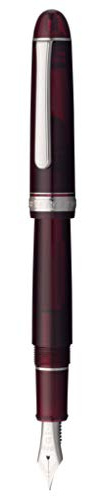 PLATINUM Japanischer Füllfederhalter #3776 Century Rhodium Bourgogne F/Rot / 0,28-0,34 mm/Handgefertigt/Feder aus 14-Karätigem Gold/mit Geschenkbox/Füllhalter
