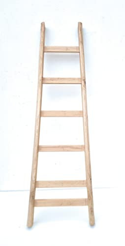 Scala scaletta legno massello a pioli in faggio,per soffitta garage casa (9 pioli cm 200)