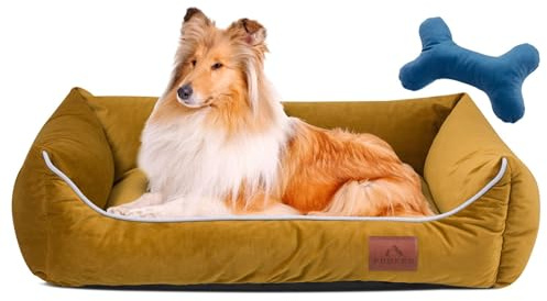 FUUFEE Hundebett L | Hundesofa für Große Hunde 100 x 80 cm | Waschbar Hundebett | Abnehmbarer Bezug Mit Reissverschluss | Würzig