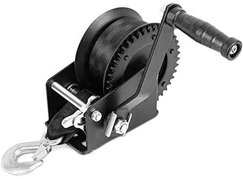 XPV AUTO Cabrestante de mano de 1200 libras, color negro