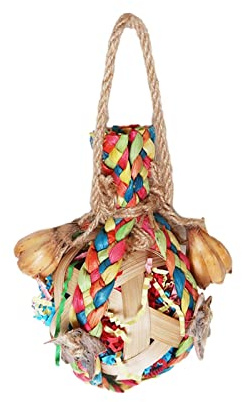 perfk Juguete para Masticar pájaros, Pelota de Juguete para Masticar, Juguetes Coloridos para Loros Grandes para periquitos, agapornis, guacamayos, hámster, Estilo b