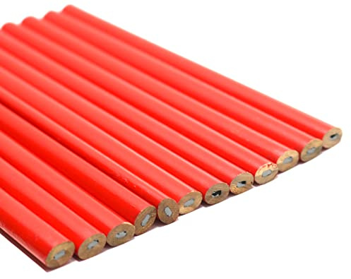 fiXte Lápices de carpintero de 175 mm de grafito y plomo de madera natural para carpinteros, constructores (paquete de 12)
