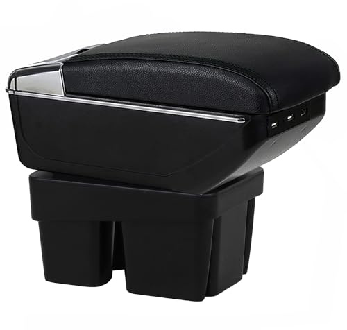 OYHCM Reposabrazos Central para VW Golf 7 Mk7 2014-2019 Apoyabrazos con Doble Almacenamiento, Fácil de Instalar, Consola Central para Coche, Accesorio Personalizado Negro